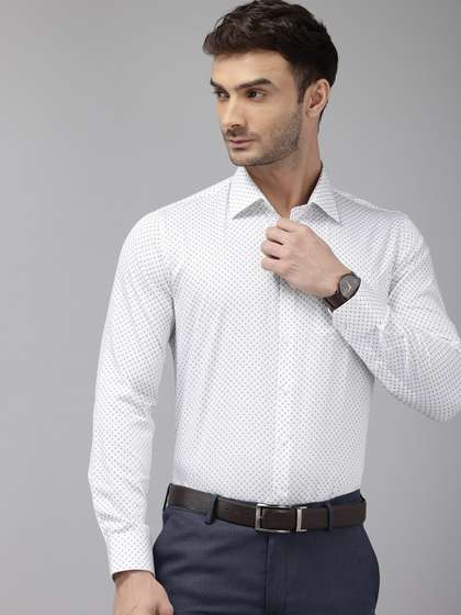Van Heusen Pure Cotton Slim Fit Grid Tattersall Checks Opaque Formal Shirt
