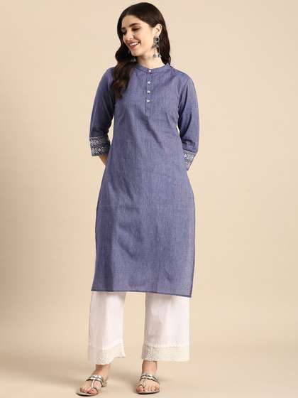 Anouk Mandarin
                        Collar Pure Cotton Kurta
