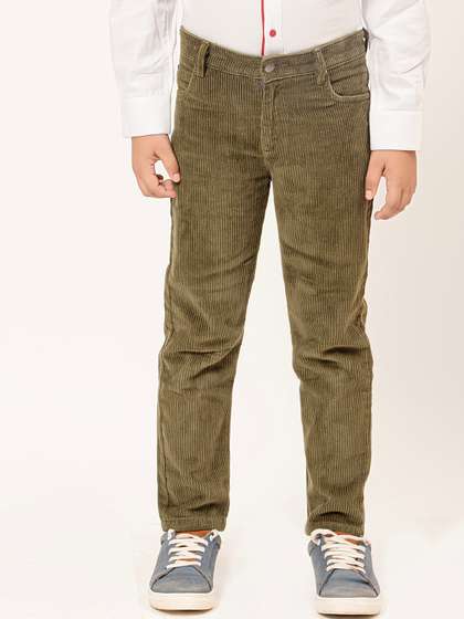 One Friday Boys Mid-Rise
                    Relaxed Corduroy Pure Cotton Trousers