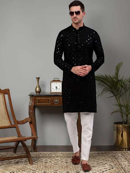 Jompers Geometric Embroidered Kurta