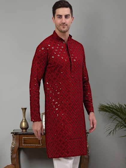 Jompers Geometric Embroidered Kurta
