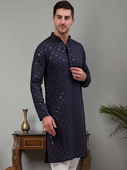 Jompers Geometric Embroidered Kurta