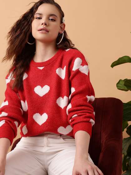 STREET 9 Conversational Printed Acrylic Pullover Sweater