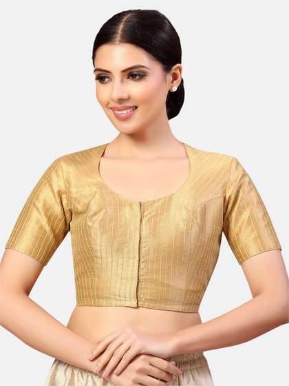 Studio Shringaar Embellished Round Neck Saree Blouse