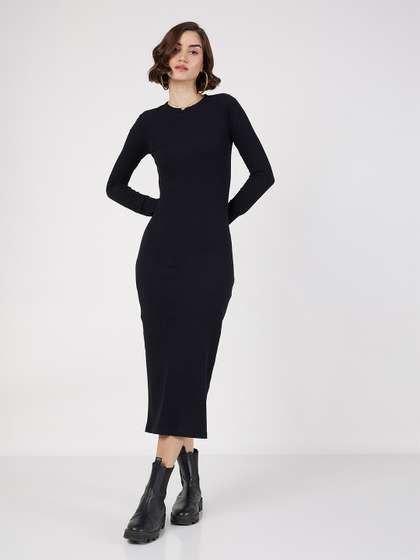 SASSAFRAS Long
                        Sleeve Bodycon Midi Dress
