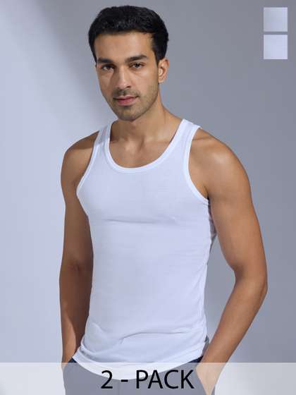 XYXX Pack Of 2
                        Cotton Undershirt Vests XYVEST2PCKN12