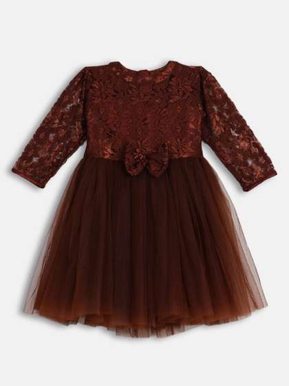 Bella Moda Girls
                      Floral Laced Satin Fit & Flare Dress