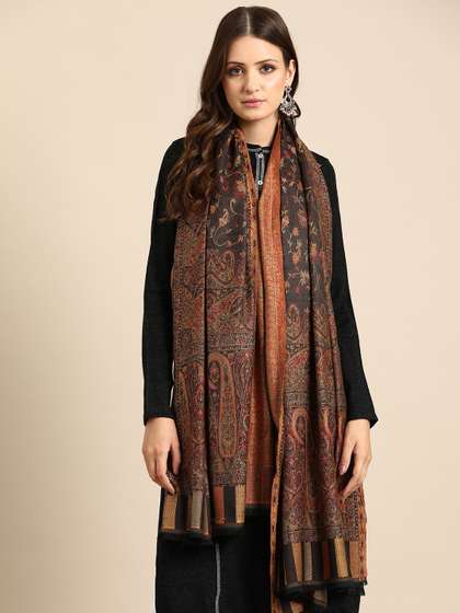 Sangria Women Ethnic Motifs Woven Design Shawl