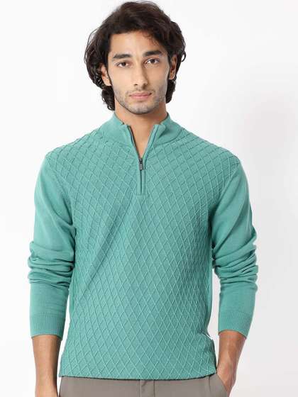 RARE RABBIT Men Troyo Regular Fit Mock Collar Sweater