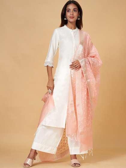 RANGMANCH BY
                      PANTALOONS Ethnic Motifs Woven Design Dupatta with
                      Zari