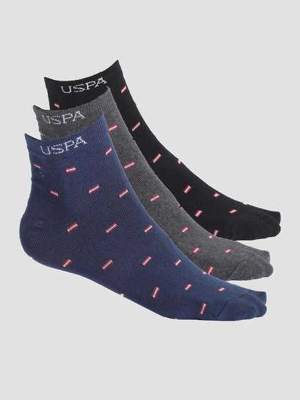 U.S. Polo Assn. Men Pack
                    Of 3 Patterned Ankle Length Socks