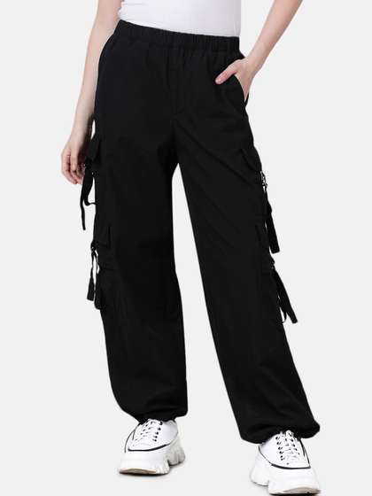 Bene Kleed Women Loose Fit Cotton Cargos