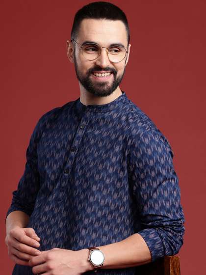 Anouk Ikkat Printed
                        Indigo Short Kurta