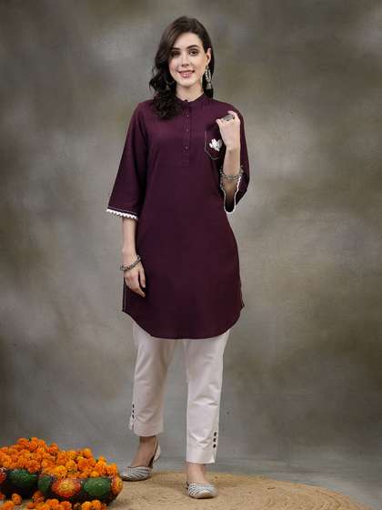 Nayam By Lakshita Women Embroidered Pure Cotton Kurti