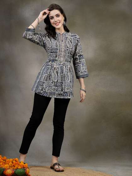 Nayam By Lakshita Ethnic Motifs Printed Modal Kurti