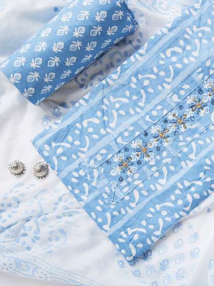 SALWAR STUDIO Ethnic
                      Motifs Printed Pure Cotton Unstitched Dress
                      Material