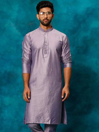 VASTRAMAY Mandarin Collar Straight Kurta