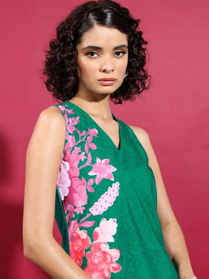 KETCH Striped Thread Work Kurta