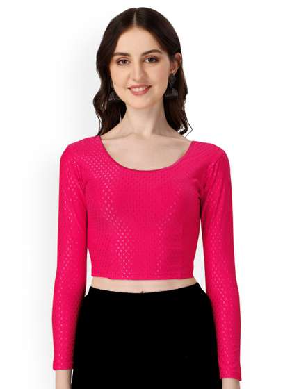 SCUBE DESIGNS Woven Design Cotton Saree Blouse