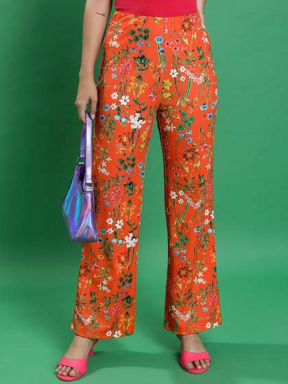 Tokyo Talkies
                          Women Floral Printed Bootcut Trousers