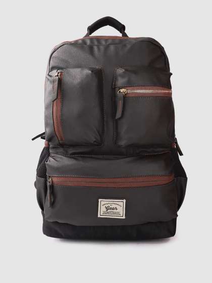Gear Unisex Faux
                        Leather Medium-Sized Backpack 28L