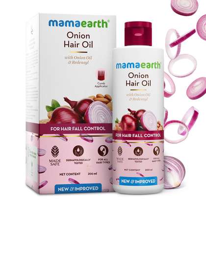 Mamaearth Onion Hair Oil
                    With Onion & Redensyl For Hair Fall Control -
                    200ml