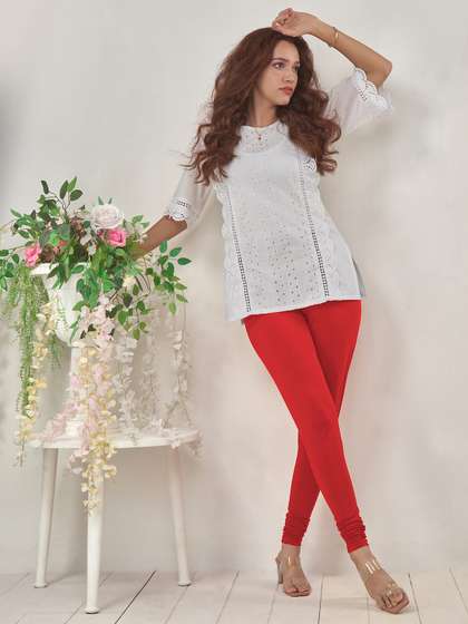LYRA Women
                          Mid-Rise Bio-Wash Churidar Length Leggings