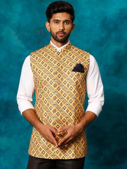 VASTRAMAY Ethnic Motif Nehru Jacket