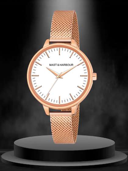 Mast & Harbour Women Textured Dial & Stainless Steel Straps Analogue Watch HOBMH-224L-RG