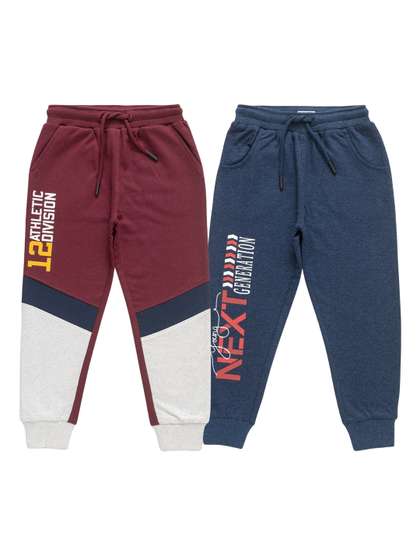 JusCubs Boys Pack Of 2
                    Printed Cotton Joggers