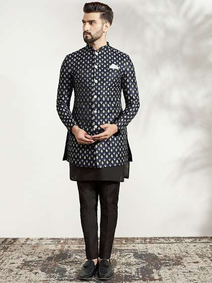 KISAH Men Self
                          Design Kurta & Indowestern Sherwani with
                          Trousers Set