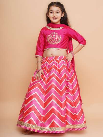Bitiya by Bhama
                        Girls Embroidered Ready to Wear Lehenga &
                        Blouse With Dupatta