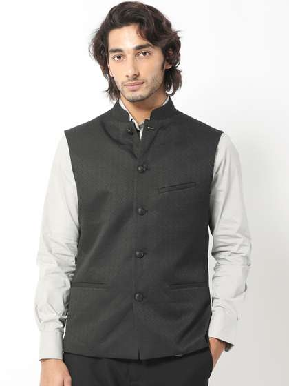 RARE RABBIT Men Cerny Jacquard Bandhgala