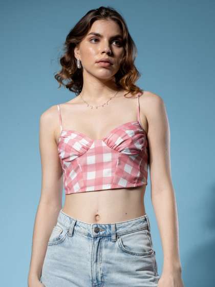 H&M Checkered Printed Strapy Top
