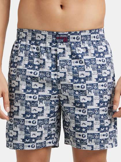 Jockey Combed
                      Mercerized Cotton Woven Boxer with Side
                      Pocket-US57