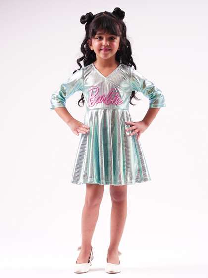 LIL DRAMA Self Design
                      Applique Fit & Flare Dress