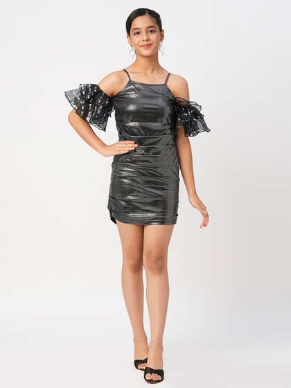 LIL DRAMA Polka Dots
                    Printed Sheath Dress