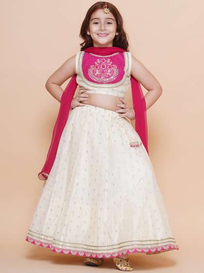 Bitiya by Bhama
                          Girls Embroidered Ready to Wear Lehenga &
                          Blouse With Dupatta