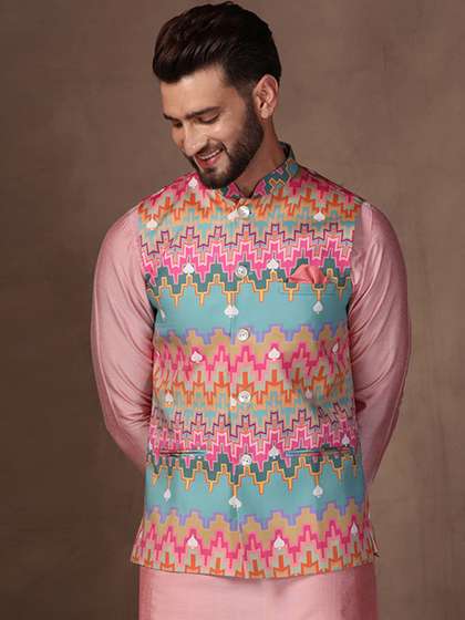 KISAH Printed Nehru Jacket
