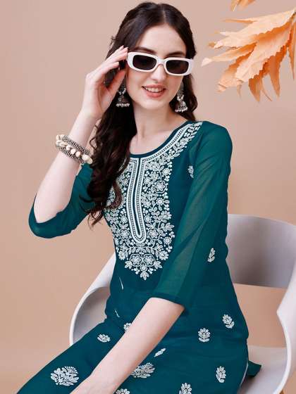 KALINI Chikankari Georgette Kurta