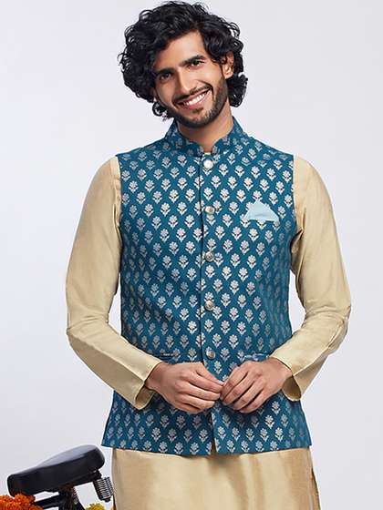 KISAH Printed Nehru Jacket