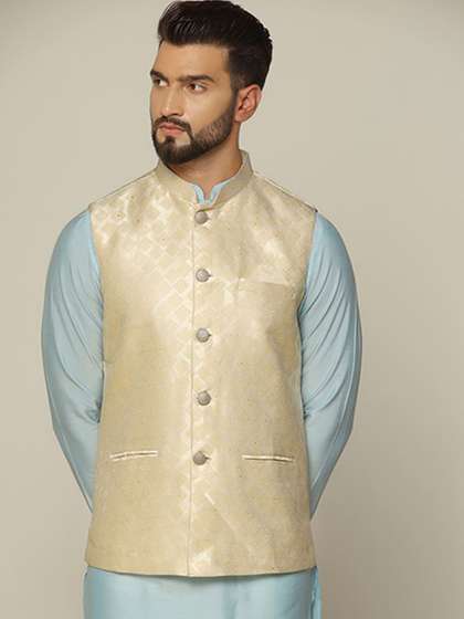 KISAH Woven Design Nehru Jacket