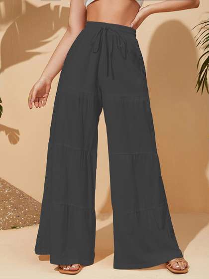 BAESD Women Tiered Flared Palazzos