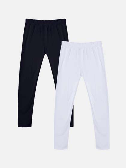 KiddoPanti Girls Pack Of
                    2 Mid Rise Ankle Length Leggings