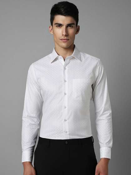 Louis Philippe Permapress Micro Checks Slim Fit Wrinkle Free Formal Shirt