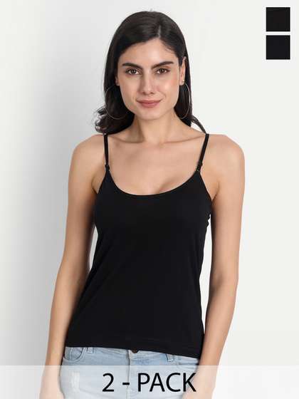 Aimly Pack of 2 Cotton
                      Adjustable Strap Camisoles