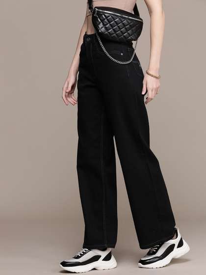 The Roadster Life
                        Co. Women Wide Leg High-Rise Stretchable Jeans