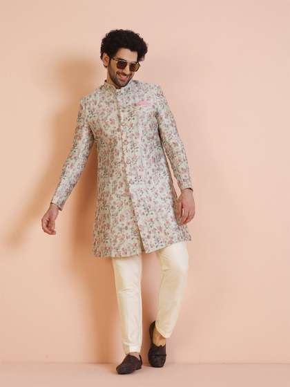 KISAH Men
                        Self-Design Indowestern Sherwani Trouser Set