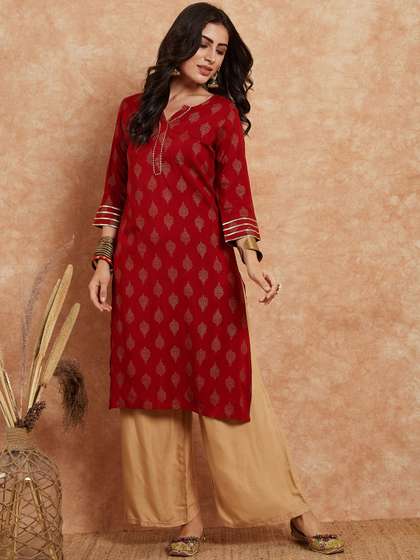 Sangria Ethnic Motifs Printed Kurta