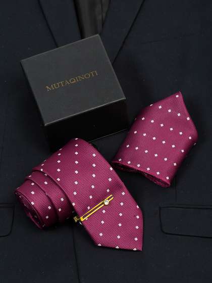 MUTAQINOTI Silk Necktie
                    Accessory Gift Set